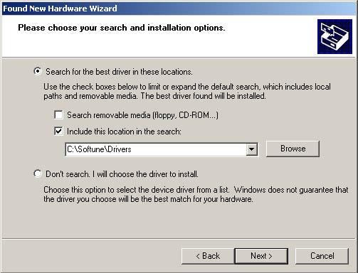 4-2 Install BGMA in Windows (2) Select \Drivers from the