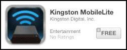 Installing the Kingston MobileLite Application To configure the MobileLite Wireless G2, you must first install the Kingston MobileLite App to your ios device from the on-line App Store (Internet
