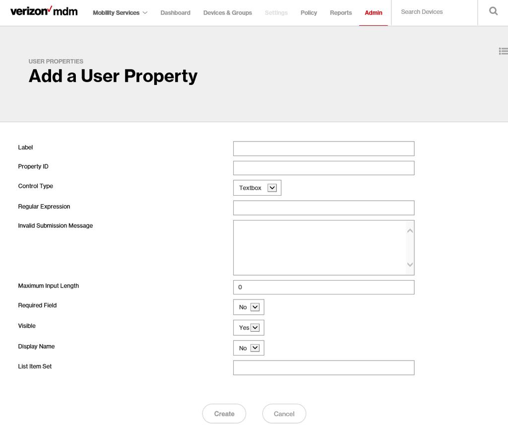 User Properties Customize