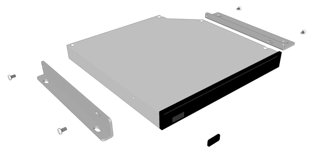 The case is supplied with 2 mounting brackets which fit to either side of the drive (pay