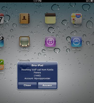 CounterPath Corporation When Bria Is in the Background If your device runs on ios 5 or higher, make sure you set the