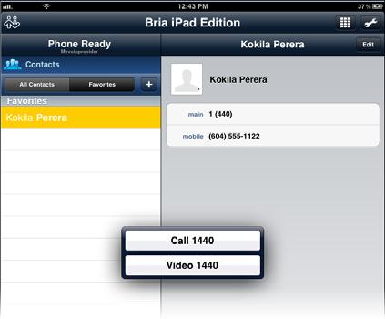 CounterPath Corporation 3.12 Handling Video Calls To use video on Bria, the Video Calls premium feature must be purchased (see page 57).