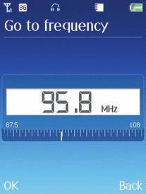 Whilst listening to the radio select Options and choose from Go to frequency Find a radio station that isn t preset.
