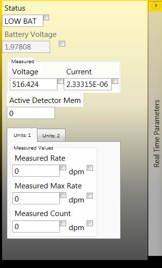 Real Time Parameters This toolbar contains most parameters that can be streamed. There are some exceptions, but almost all parameters that are streamable are located here.