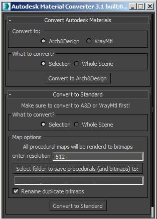 Autodesk Material Converter Third party plugin Convert between Arch&Design materials to