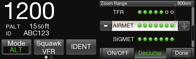 This arrangement Aloft, AIRMETs and SIGMETs allows the pilot to quickly page through graphical weather screens and