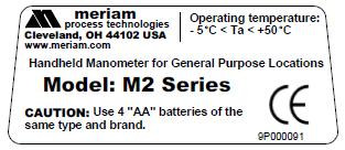 User s Manual 9R000045-F January, 2011 Certification/Safety/Warnings All M2 Series models are available for general purpose use (nonhazardous areas). Optional Intrinsically Safe (I.S.) certification for hazardous area use is available for all models except the M200LS.