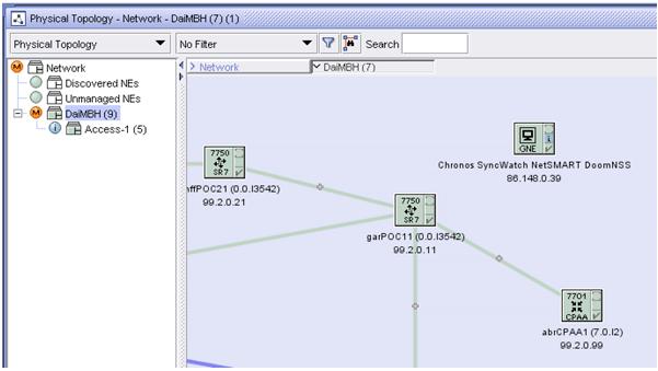 NetSMART Server and SyncWatch Probe in the NFM-P Figure 3-3 NetSMART Server on the NFM-P topology map 3.4.
