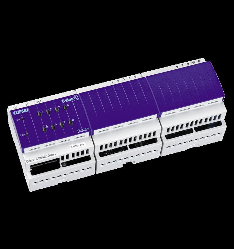 C-Bus DIN Rail-Mounted Leading Edge Dimmers DIN Rail mounted C-Bus Dimmers featuring 8 Channels of 1A output, suitable for incandescent and low voltage lighting.