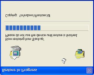 7. The processing message is displayed during the