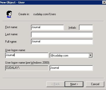 Set Up To set up envelope journaling on your Microsoft Exchange Server 2003, you must complete the following tasks in the following order: 1. Create a Journal Account Mailbox 2.