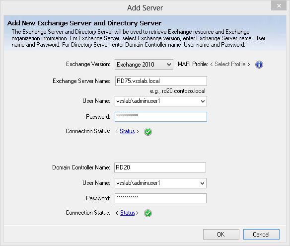 8. Click OK to add the server in Server Configuration Settings
