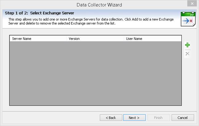 2) Click Add button to select an Exchange Server from the Configuration