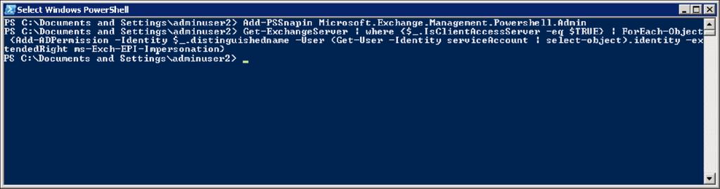 "Add-PSSnapin Microsoft.Exchange.Management.PowerShell.E2010" Run Get-ExchangeServer where {$_.