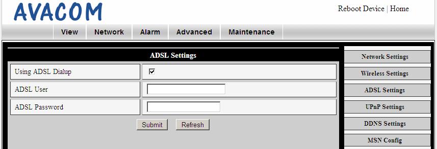 2 Wireless settings Please refer to chapter 2.3. 3.2.3 ADSL settings Enable the ADSL Dialup by clicking on Using ADSL Dialup.