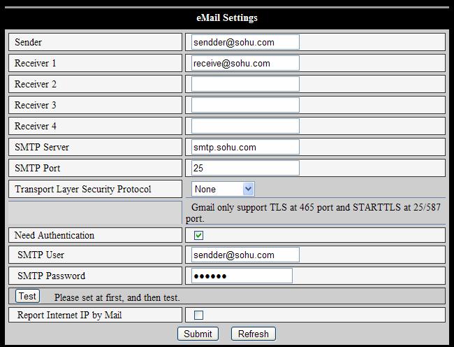 3.3.2 Mail Service Settings Figure 18 Mail service settings When the camera enters the alarmed state, it can send an email to your preconfigured email address. The sender needs to support SMTP.
