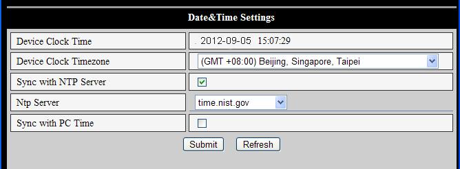 3.5.3 Date &Time Settings If the device is connected to the Internet, you can enable the NTP server to correct the time and to select the