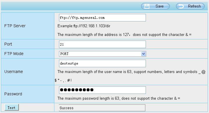 Figure 4.37 Figure 4.38 FTP server: If your FTP server is located on the LAN, you can set as Figure4.41. If you have an FTP server which you can access on the internet, you can set as Figure 4.42.