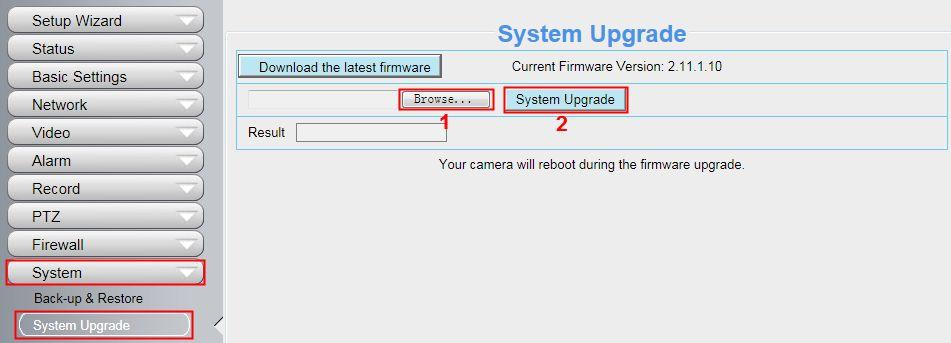 Upgrade Firmware by IP Camera Tool Figure 4.