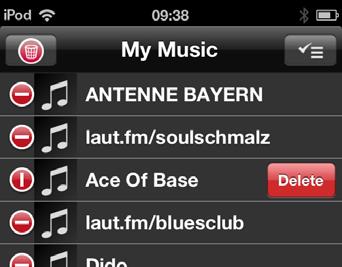 With the top righthand button you can edit the MyMusic folder.