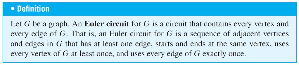 Euler Circuits Now we return to consider general problems similar to the puzzle