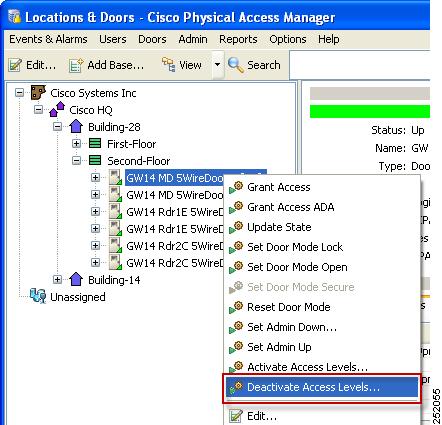 Chapter 11 Managing Door Access With Access Control Policies Step 2 To do this To manually deactivate a policy,
