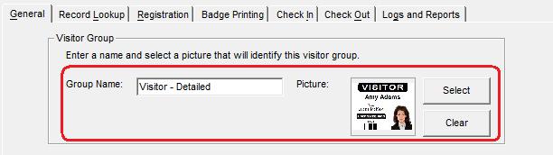 To add a new visitor group select New, to edit an existing group select Edit. Either selection will open the Visitor Groups Properties tab.