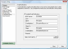 E-mail Notifications E-mail Notifications is used to define the server and account from
