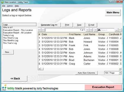Reports may be printed, saved to a file or e-mailed.
