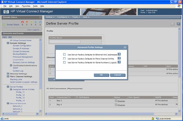 Server Factory Defaults for Serial Numbers (Logical) checkbox. This action applies to this profile. For additional information, see "Serial Number (Logical) Settings (on page 117).
