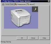 APPENDIX C THE STATUS MONITOR Computers running Windows 95, 98, Me, or Windows 2000 can receive printer status on their screen with the Tally Xpress T9412c Status Monitor.