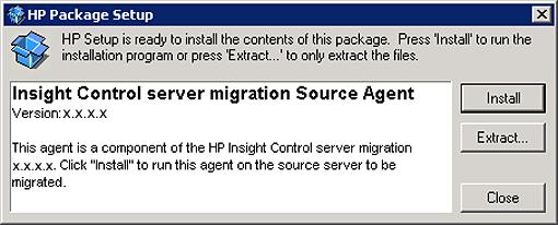 Figure 4 Server migration agent install screen When the server