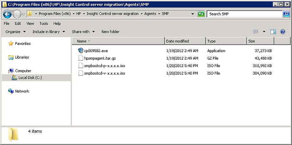 4. Record the IP addresses listed for the source server entry when using Insight Control server migration.