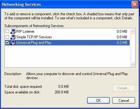 Figure 56 Windows Optional Networking Components Wizard 5 In the Networking Services window,