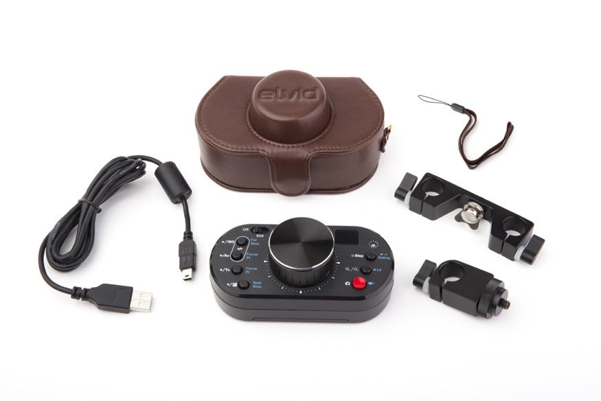 BOX CONTENTS Elvid Lynx USB Focus Controller Dual Pipe Rig Mount Single Pipe Rig Mount USB Cable 5 ft. (152.