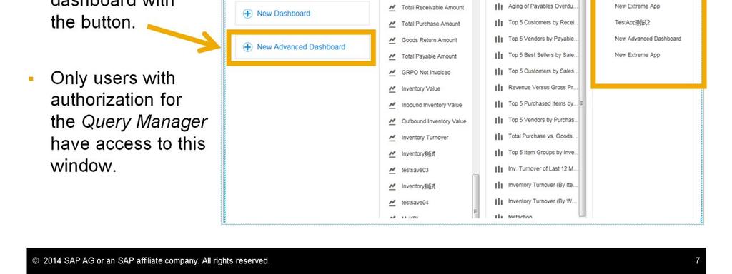 Advanced Dashboards section. To create a new advanced dashboard, begin by choosing New Advanced Dashboard button.