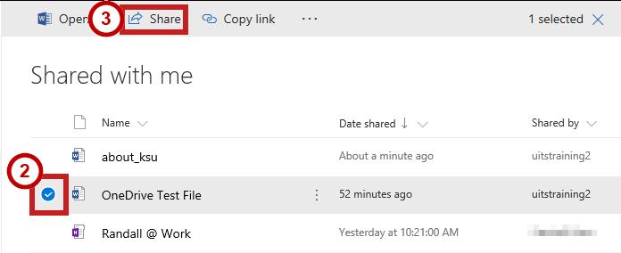 The following explains how to share a file a file that has been shared with you: 1. Click Shared with me from the menu to the left. Figure 21 - Access Files Shared with you 2.