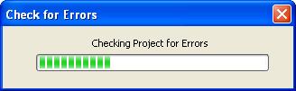 Step 2: Check Project for Errors This step searches the project for problems and displays a list of anything it finds.