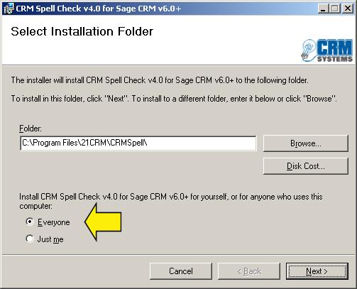 The next step is to select the installation Folder On this page you be asked to choose your installation path.