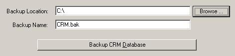 Having selected a backup location, now enter the backup name to use Enter the name you wish to give your backup file (i.e. CRM.BAK as above). SQL backups use the extension.bak.