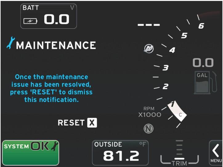 Section 2 - System Startup NOTE: The wrench icon maintenance reminder will be displayed in the