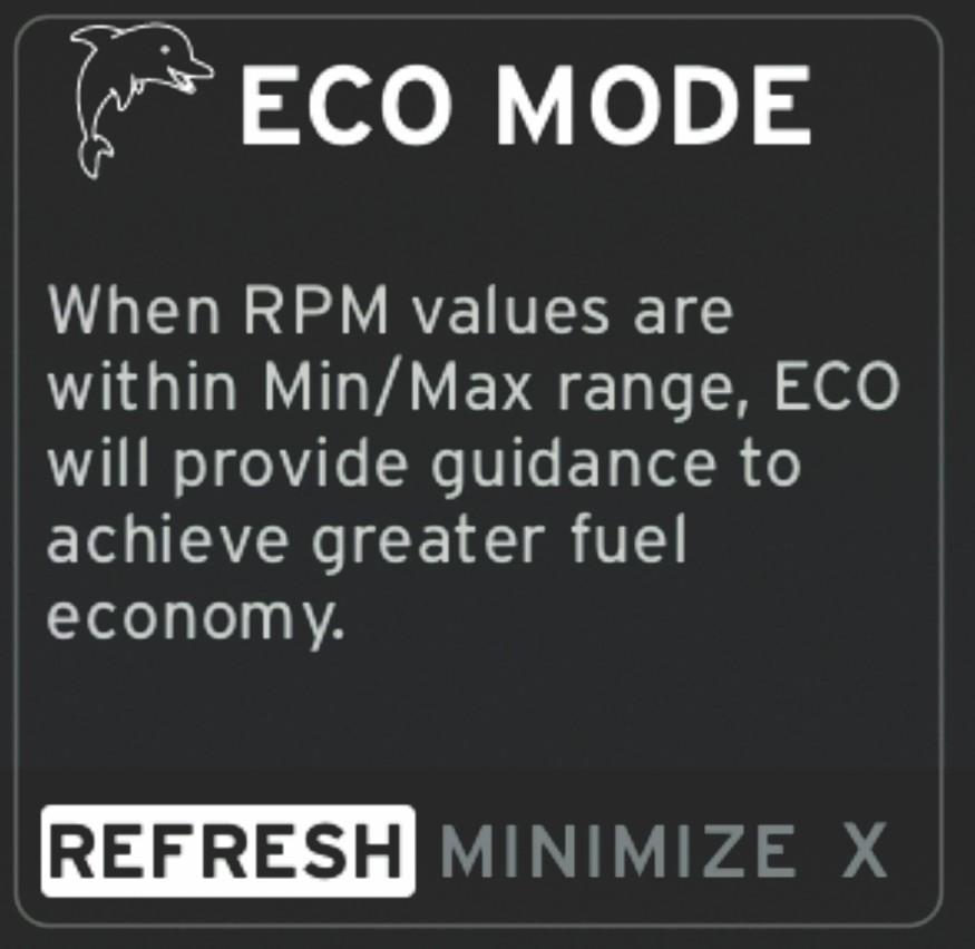 Refresh will reset the ECO values and use new parameters for determining the RPM and trim target values.