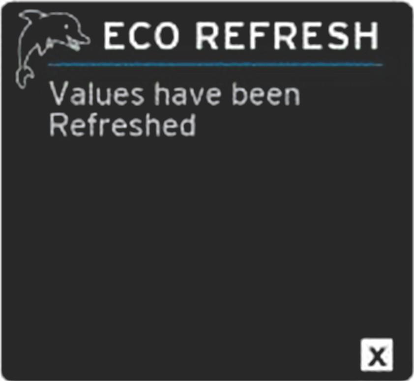 Section 5 - Screen Navigation 4. Highlight the "X" and press enter to return to the main ECO instruction screen. 5. The ECO contextual data area will show instructions and show new target values on how to achieve optimization for the best economy.