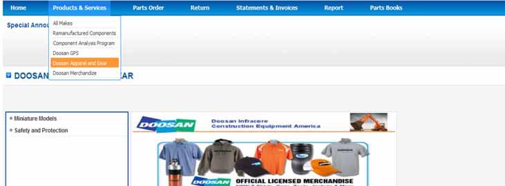 3. Products & Services (30) 3.5. Doosan Apparel and Gear (1) 1.
