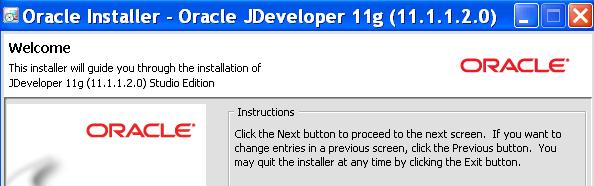 Part 3 - Installing Oracle JDeveloper Studio 11g 1.