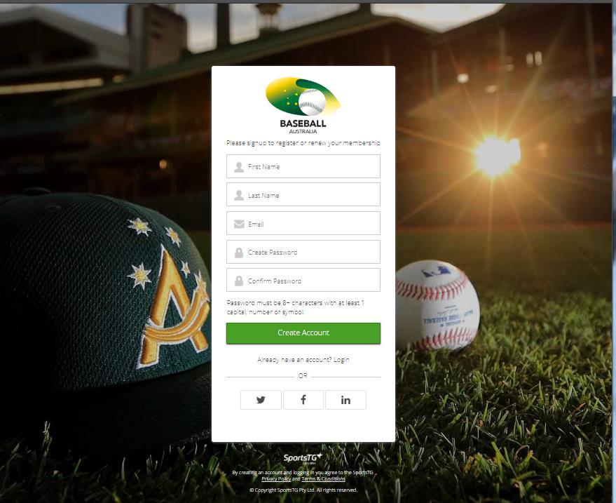 STEP 1 Create a Baseball Australia User Profile This will be your baseball login profile for life.