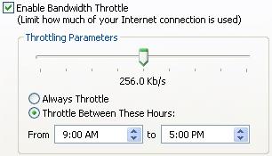 Using Advanced Configuration Figure 19: Bandwidth Throttling 1. Click the Options tab. 2. Select Enable Bandwidth Throttle. 3. Click and hold the slider to move it left or right.