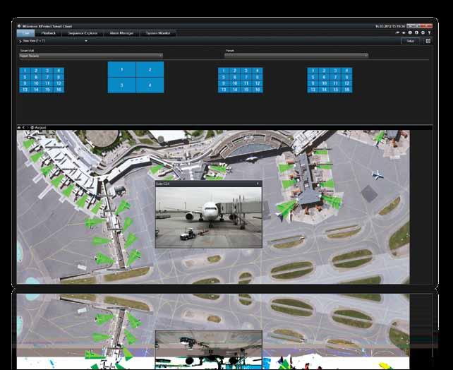 Live monitoring: features providing a complete overview Situational awareness XProtect Smart Wall is an advanced video wall product for XProtect Corporate that provides superior situational awareness
