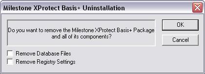 Uninstalling the Software Milestone XProtect Basis and Basis+ can be uninstalled the following way: Shut down all Milestone applications, including the HTTP and RealtimeFeed Servers if they are