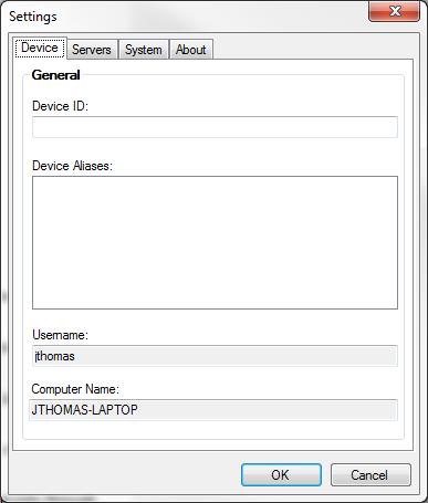 Uptivity WFO On-Demand Client Settings Reference Configure Device Settings Settings on the Device tab allow you to change the physical device identifier (for example, the Device ID or voice port)